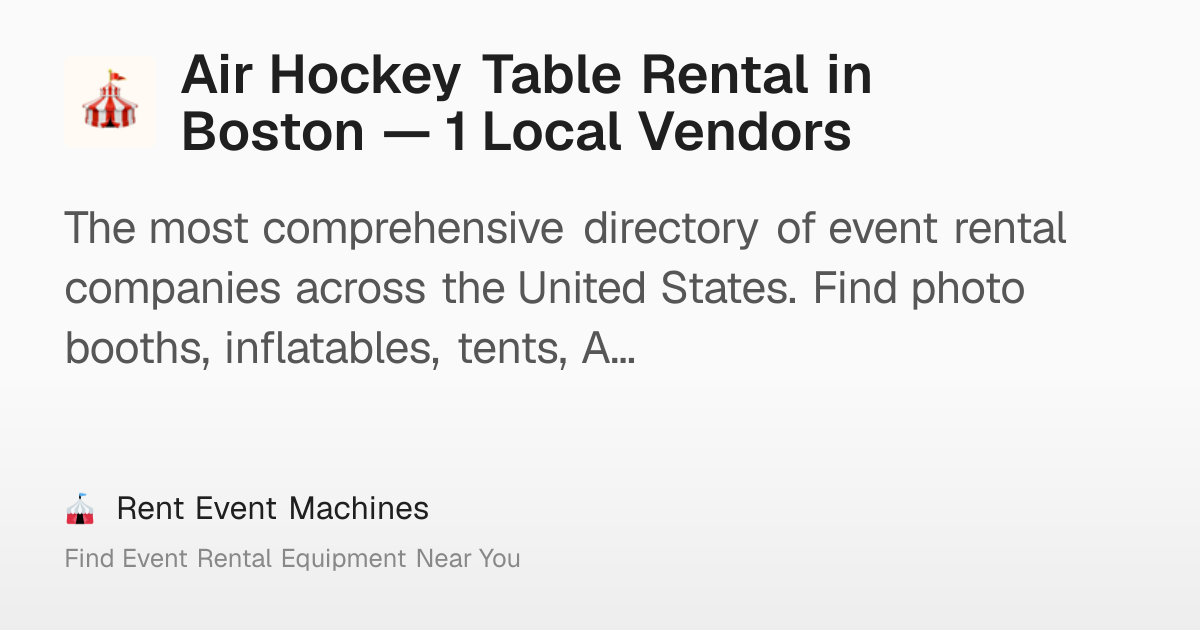 Air Hockey Table Rental in Boston — 1 Local Vendors – Rent Event Machines