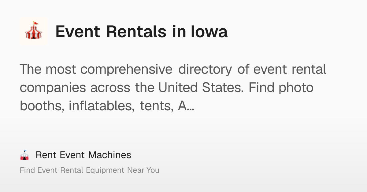 Event Rentals in Iowa – Rent Event Machines