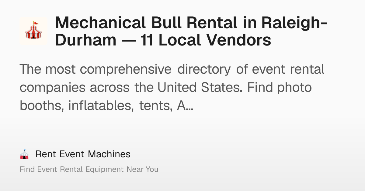 Mechanical Bull Rental in Raleigh-Durham — 11 Local Vendors – Rent ...