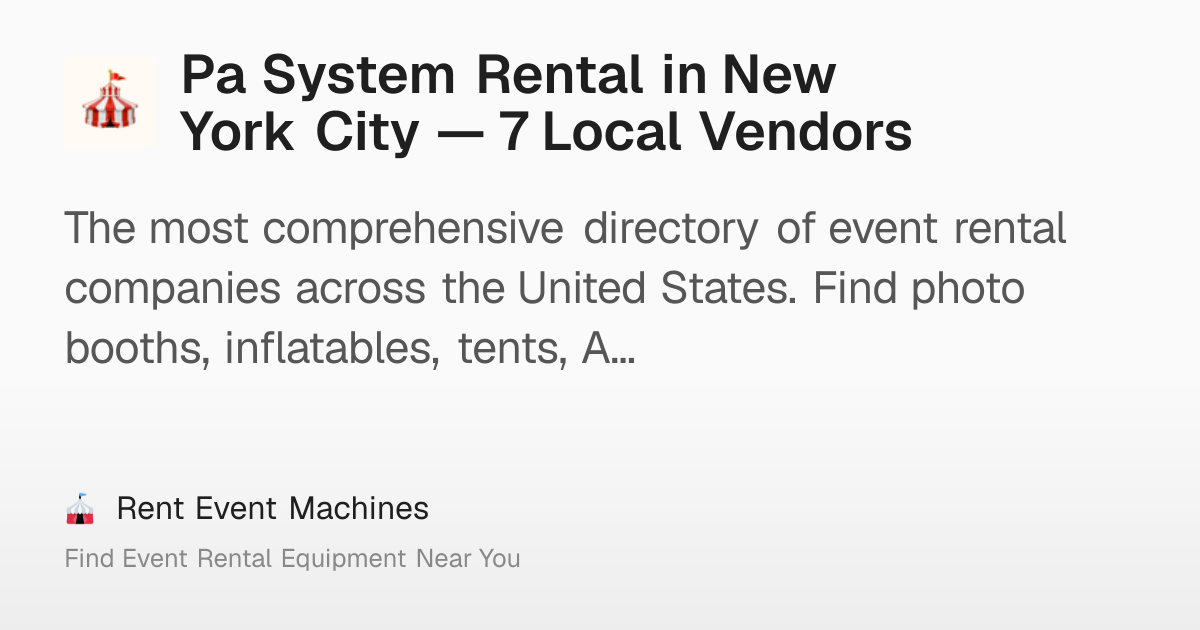 Pa System Rental in New York City — 7 Local Vendors – Rent Event Machines