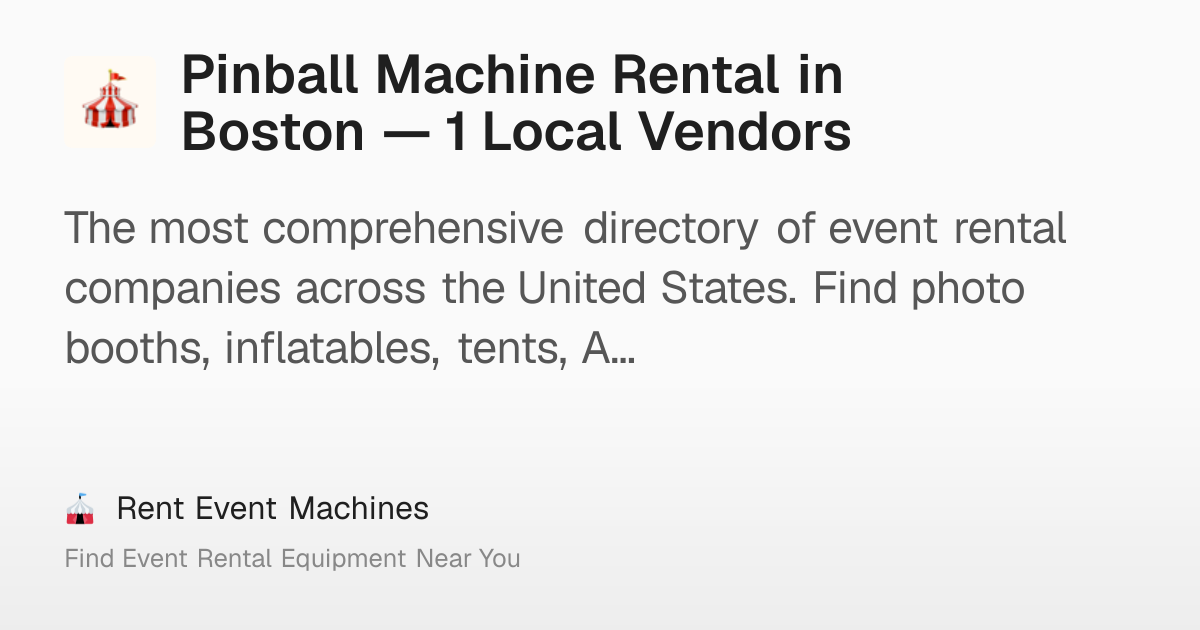 Pinball Machine Rental in Boston — 1 Local Vendors – Rent Event Machines